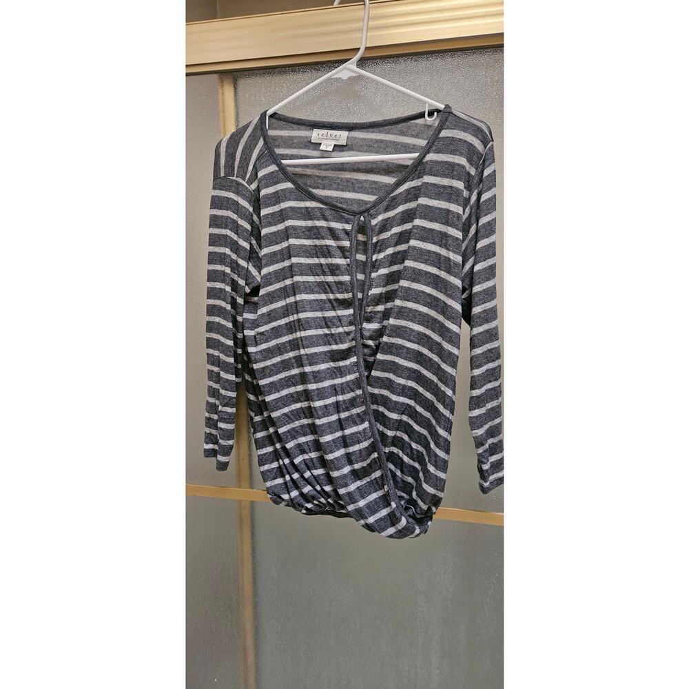 Graham and Spencer small beautiful cotton striped  white top made in USA!!!